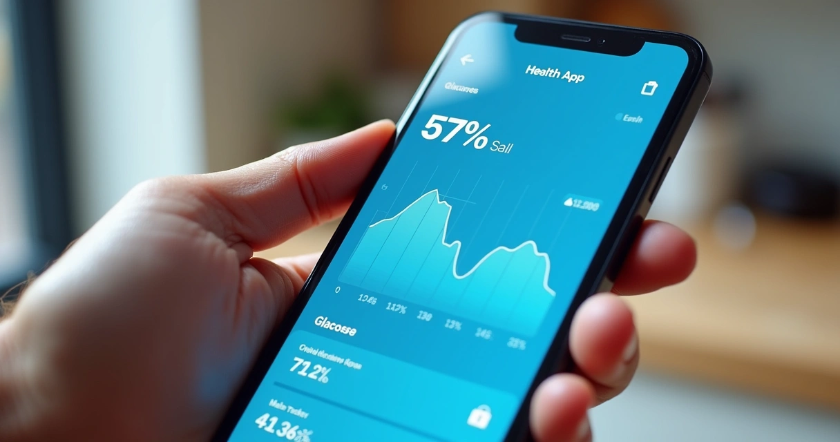 Digital app showing weight loss tracking chart 