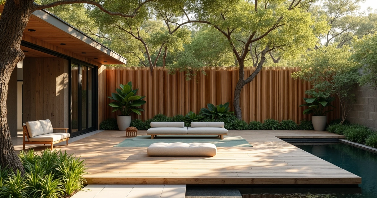 Backyard yoga deck and meditation space 