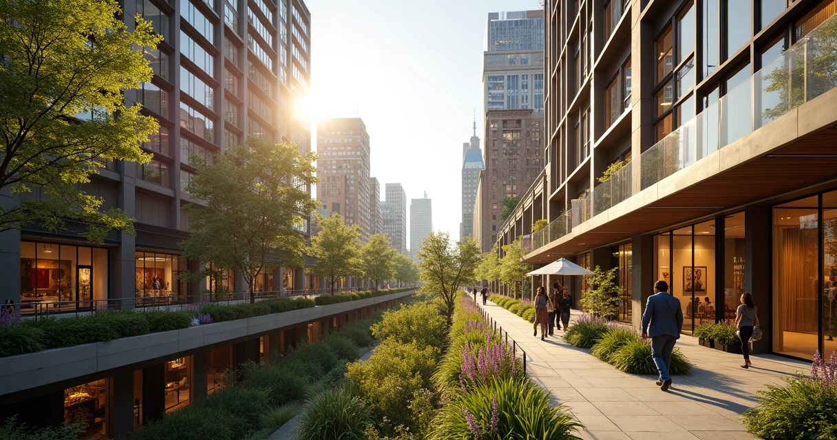 West Chelsea near the High Line with modern residential buildings and green space