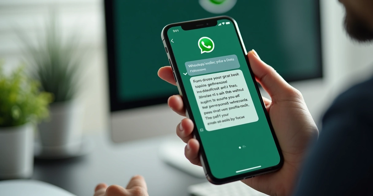 Smartphone com conversa de WhatsApp de vendas B2B aberta 