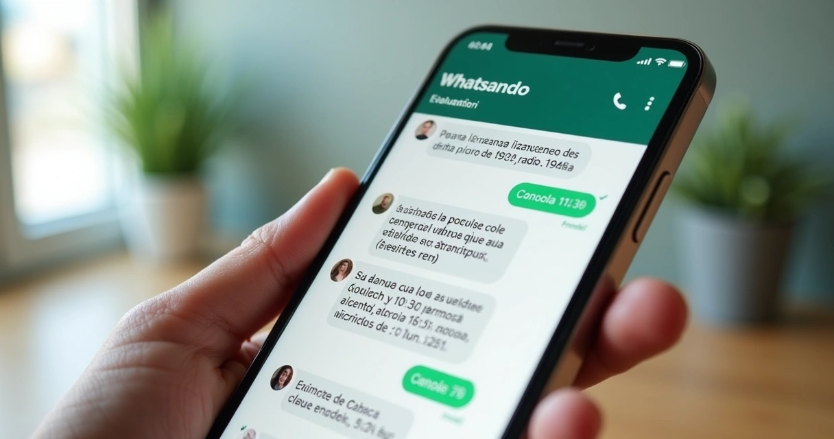 Tela de conversa de agendamento odontológico no celular