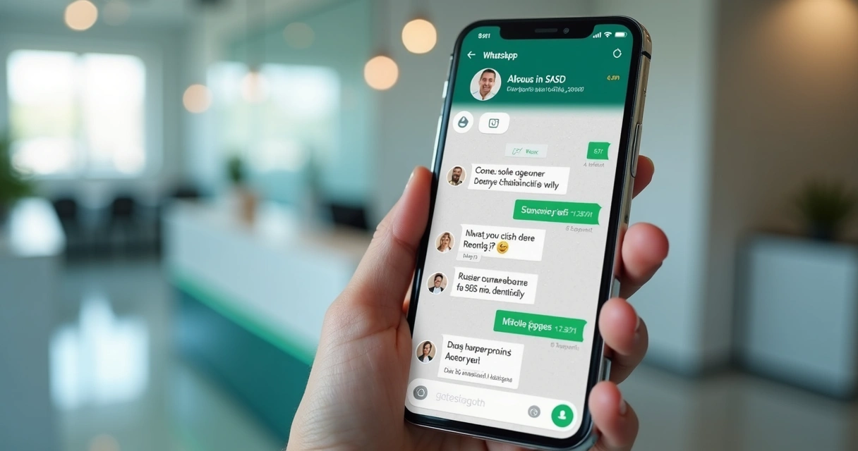 Tela de WhatsApp com agendamentos odontológicos