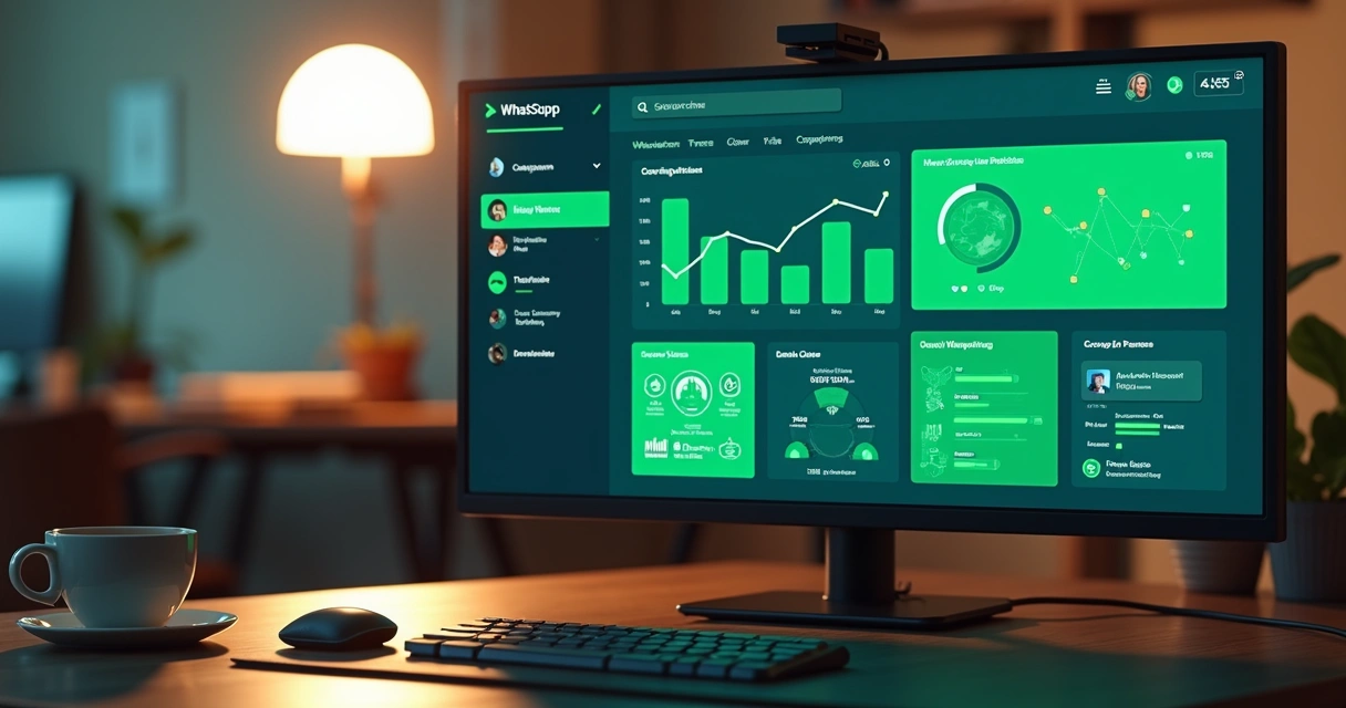 WhatsApp campaign analytics dashboard illustration