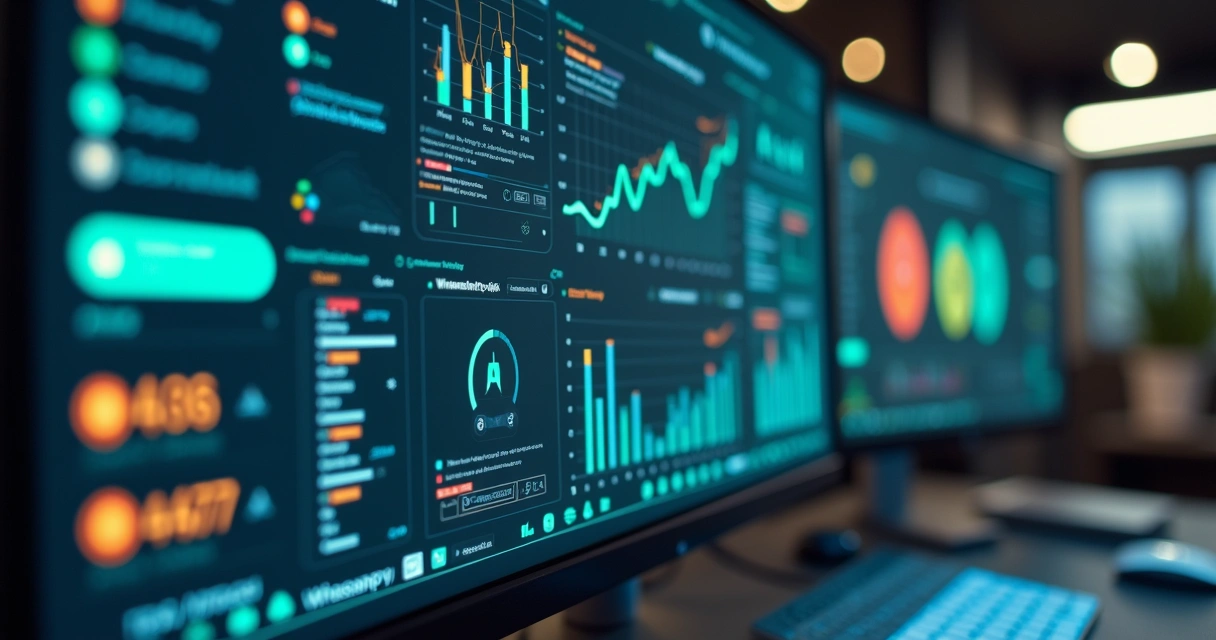 Análises de dados de vendas integradas ao WhatsApp em tela de computador 