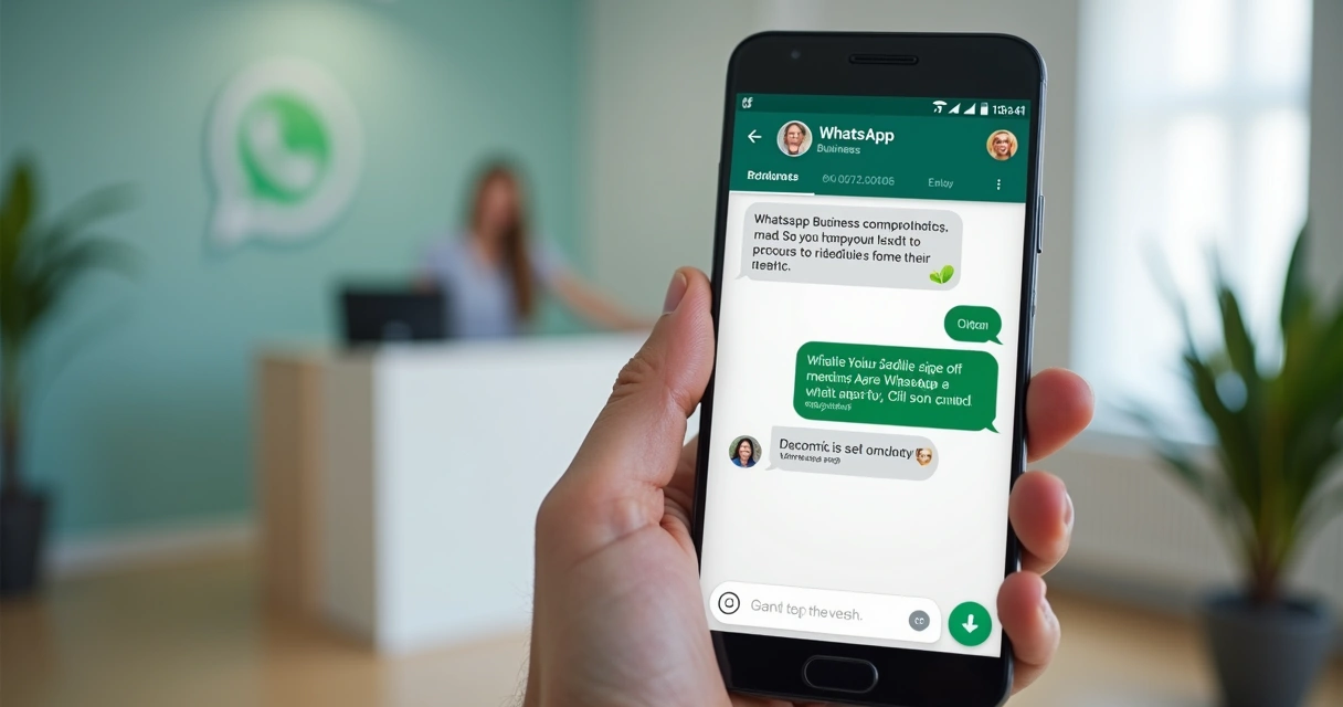 Tela de atendimento de clínica médica no WhatsApp Business 