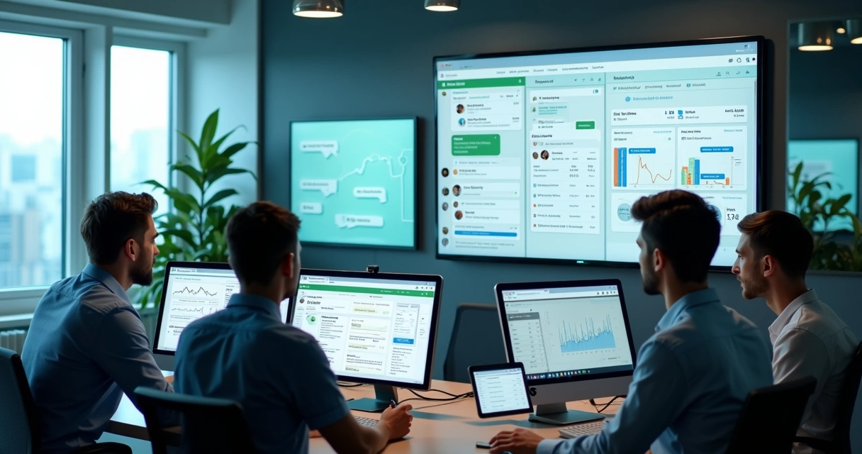 Interface com painel do WhatsApp para equipe de atendimento 