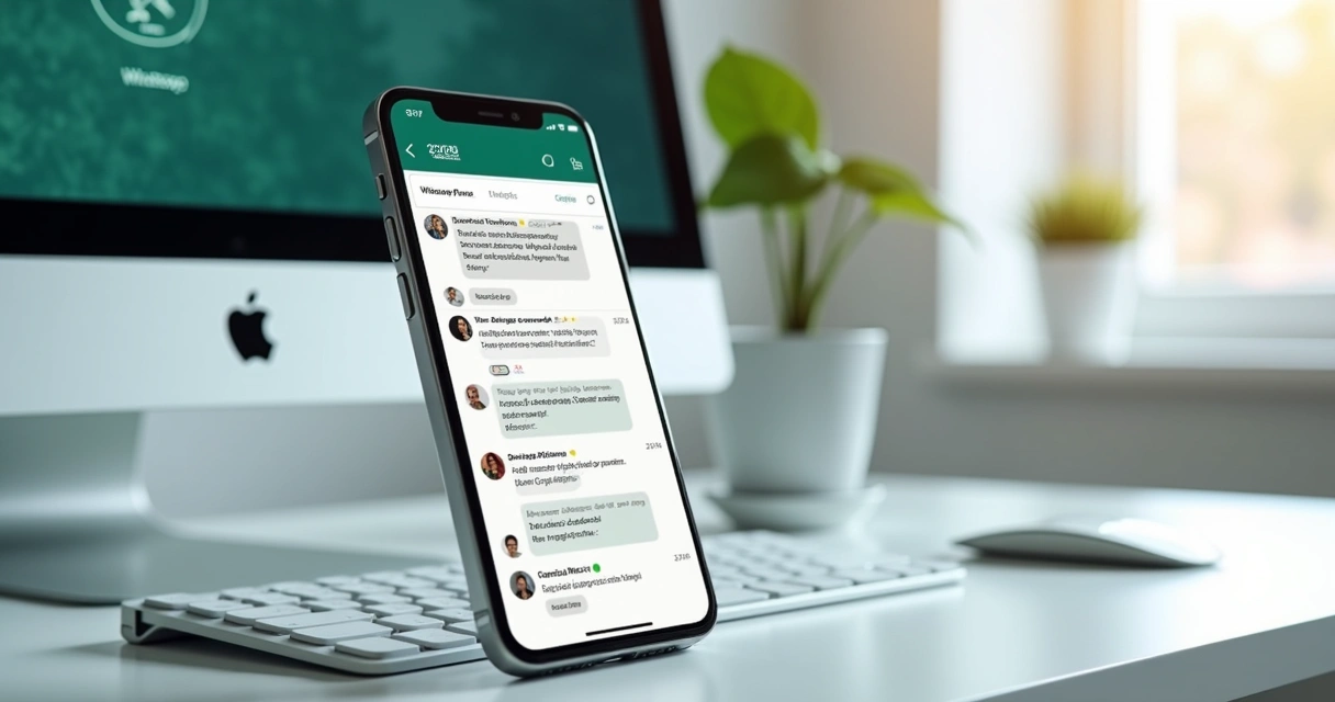 Tela de celular mostrando mensagens automáticas do WhatsApp em interface clínica 
