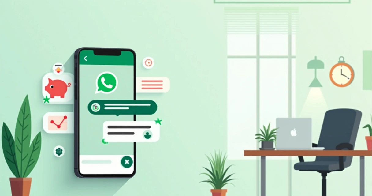 Interface de bate-papo mostrando conversa com banco no WhatsApp