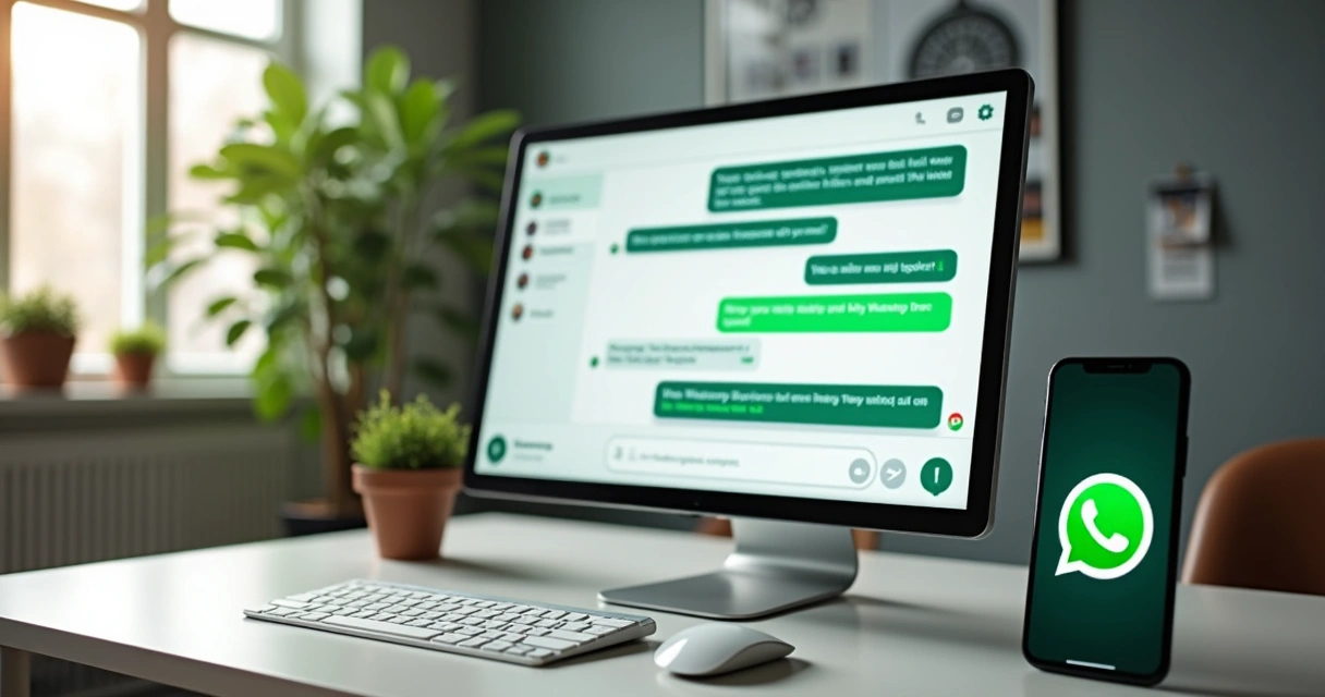 Dashboard with chatbot interaction on WhatsApp Business interface 