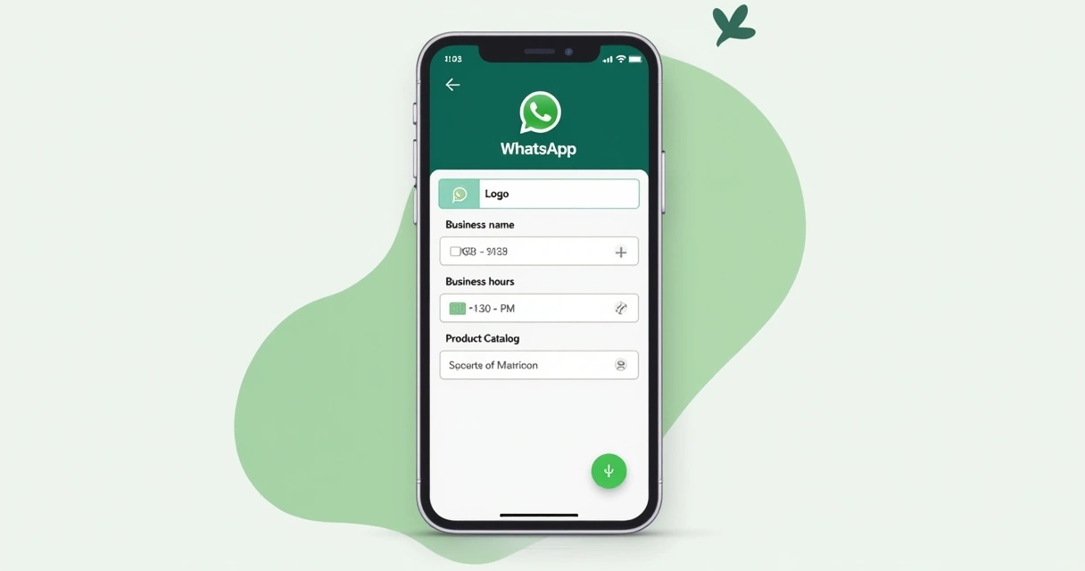 Tela do WhatsApp Business mostrando configuração de perfil 