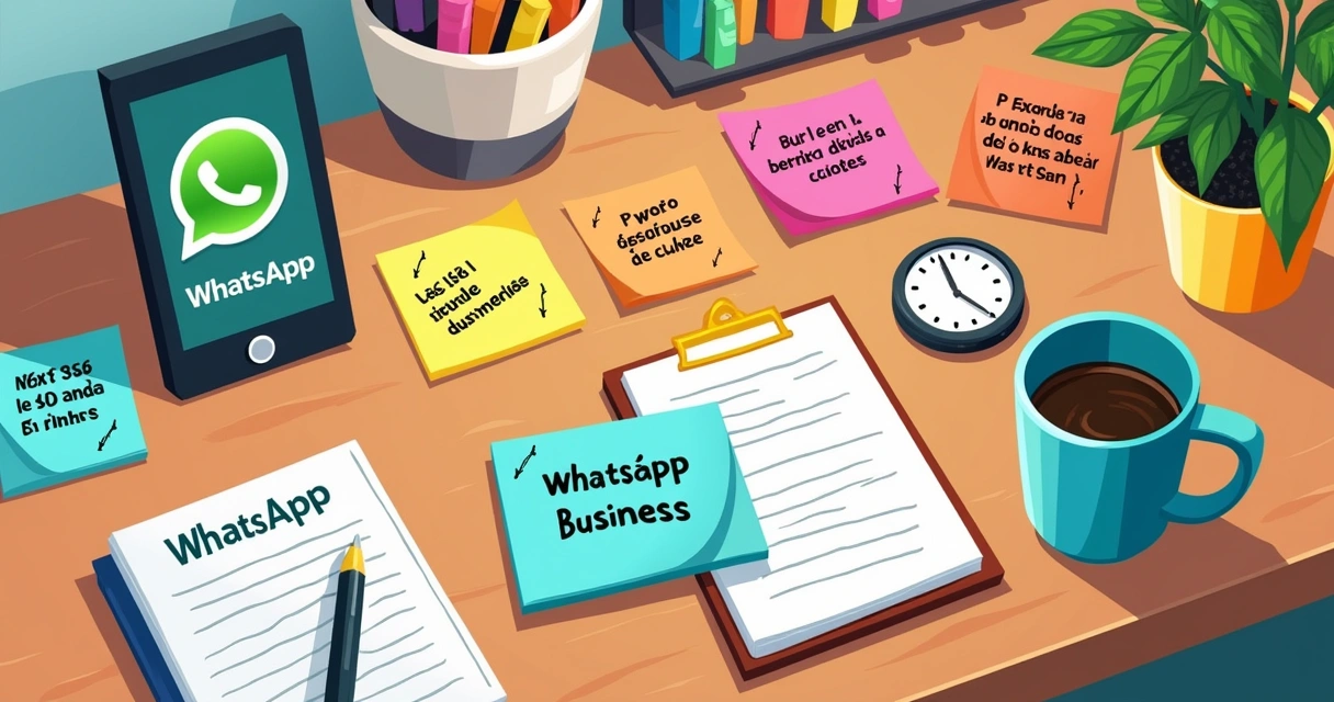 Dicas de atendimento no WhatsApp Business escritas em post-its 