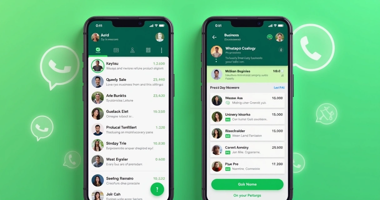 Interface do WhatsApp Business com funções gratuitas em destaque 