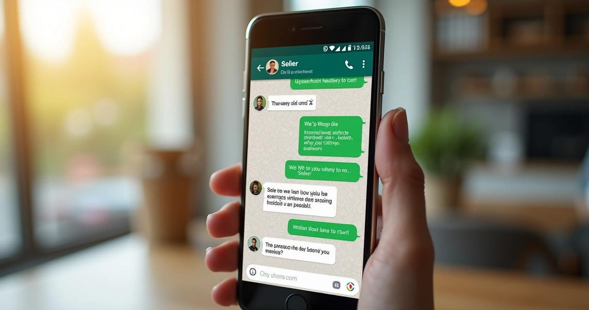 Conversa de WhatsApp com catálogo digital sendo compartilhado em conversa de vendas 