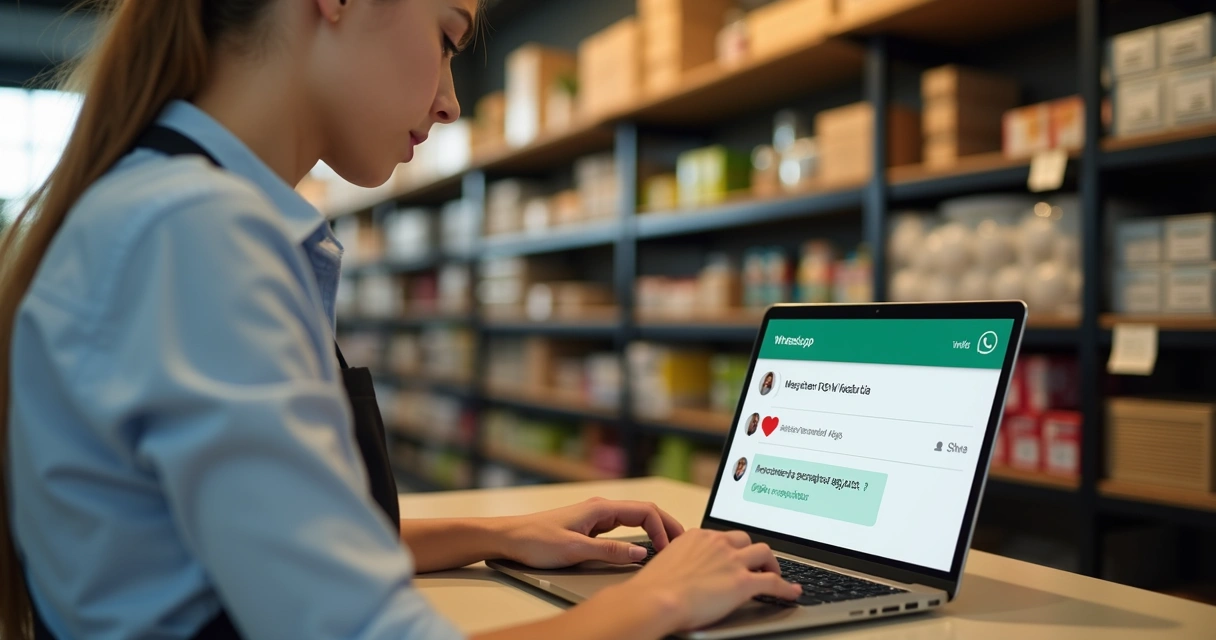WhatsApp exibindo links de produtos para cliente realizar pedido 