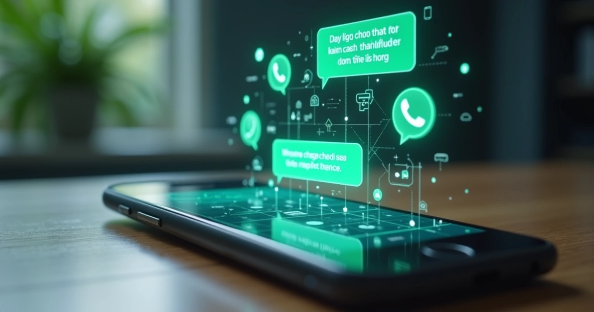 Integração de chatbot AO WhatsApp respondendo mensagens com ícones e notificações 