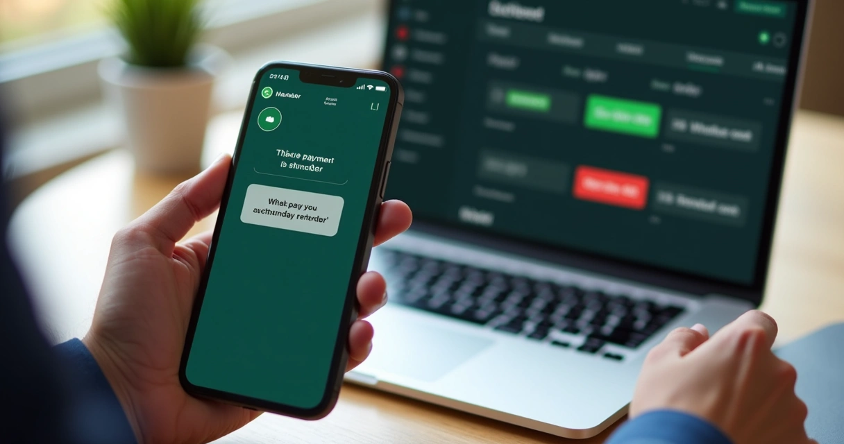 Tela de celular mostrando mensagens automáticas de cobrança 