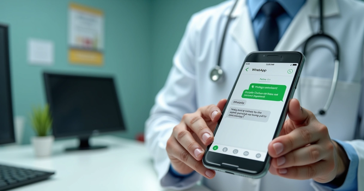 Conversa de WhatsApp simulando lembrete de consulta em clínica 