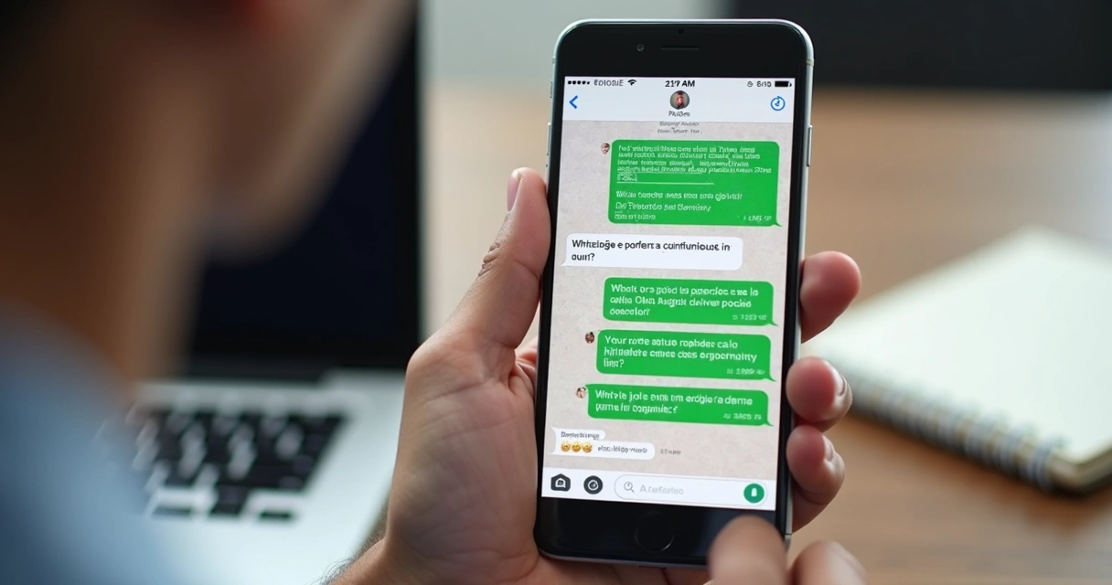 Tela de WhatsApp com conversa de vendas 