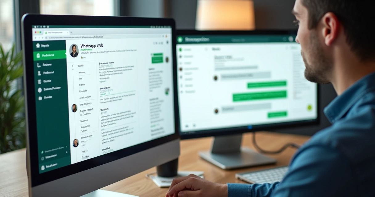 Tela de conversa de vendas no WhatsApp aberta no computador ao lado do CRM 