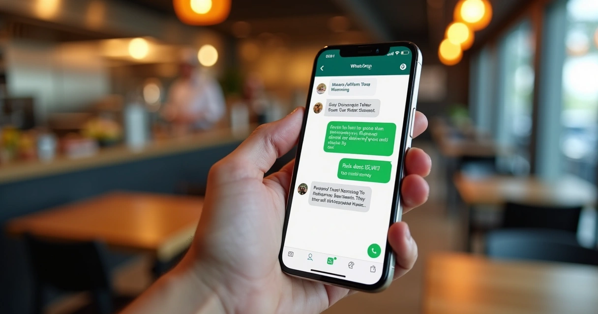 Conversa de WhatsApp mostrando atendimento de delivery de restaurante