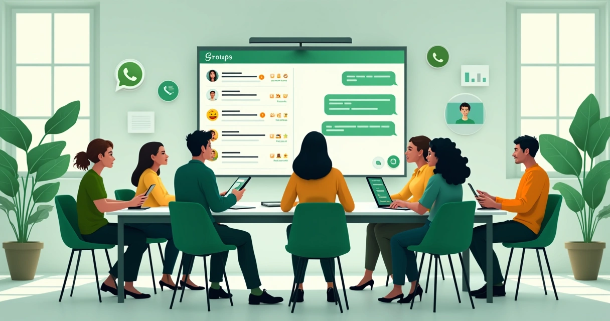 Time reunido em grupo do WhatsApp 
