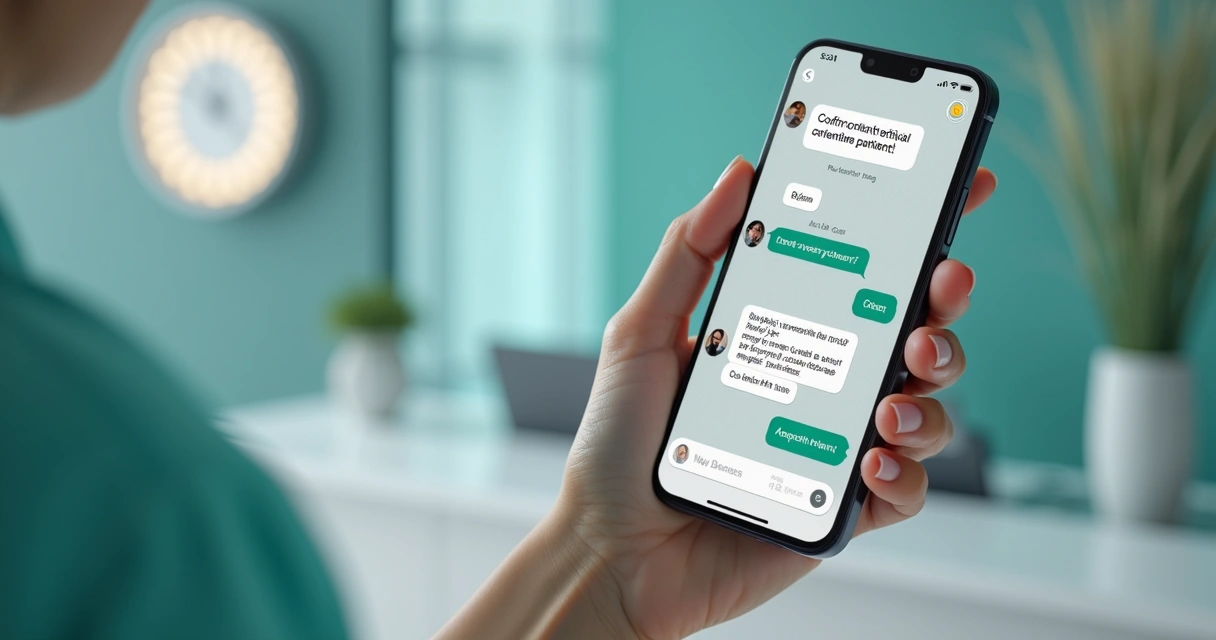 WhatsApp aberto em celular mostrando chat de agendamento automático 
