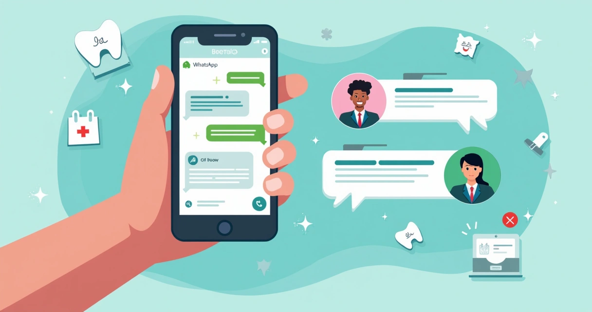 Conversa do WhatsApp com chatbot odontológico agendando consulta 