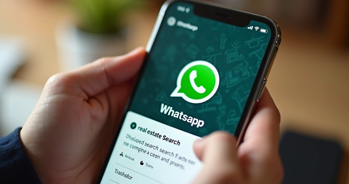 Tela de WhatsApp com conversa entre cliente e imobiliária sobre imóveis na zona sul 