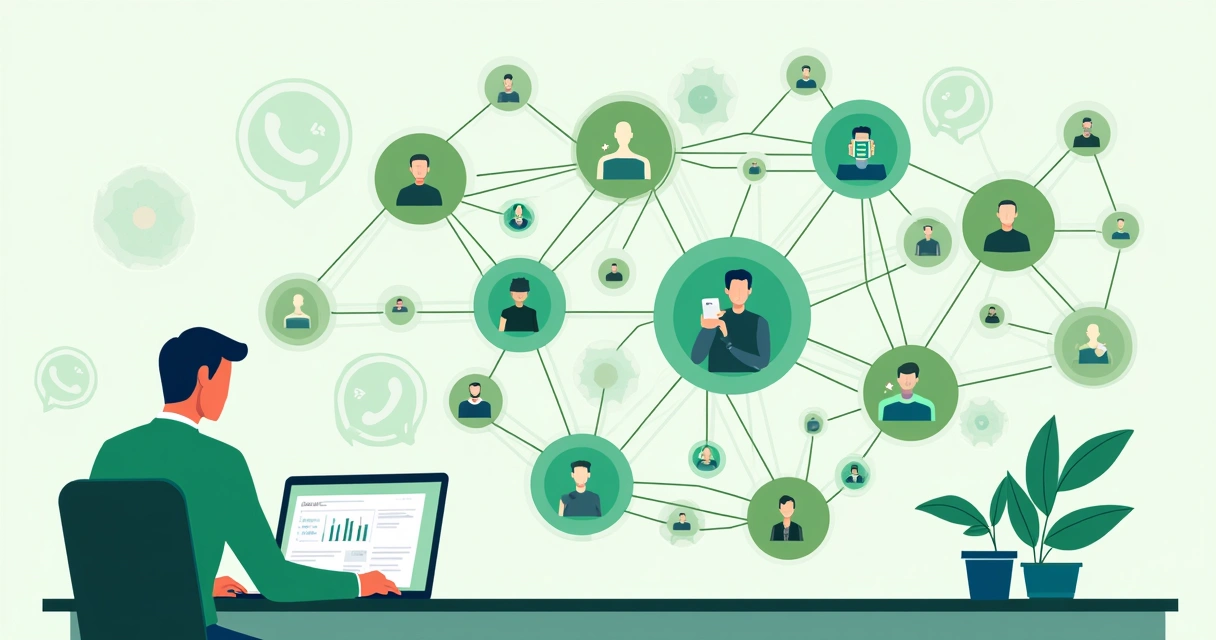 Mapa de influência em grupos de WhatsApp empresariais 