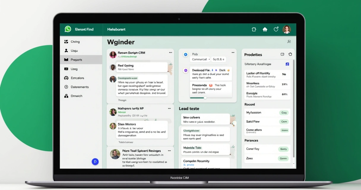 Parede virtual mostrando integração entre CRM e WhatsApp 