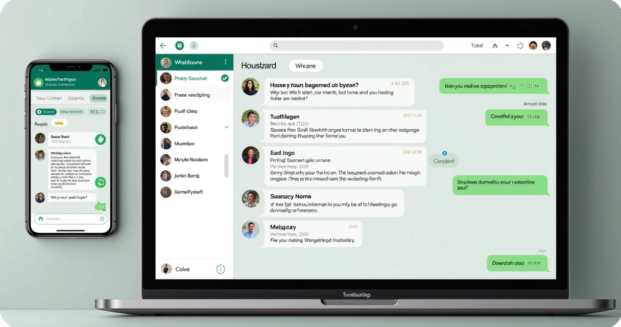 Tela de integração do WhatsApp com CRM imobiliário