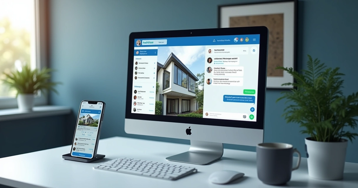 Tela de WhatsApp integrada a sistema de atendimento imobiliário 