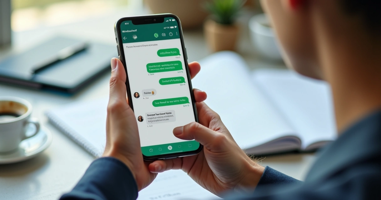 Tela de CRM com integração WhatsApp aberta em celular 
