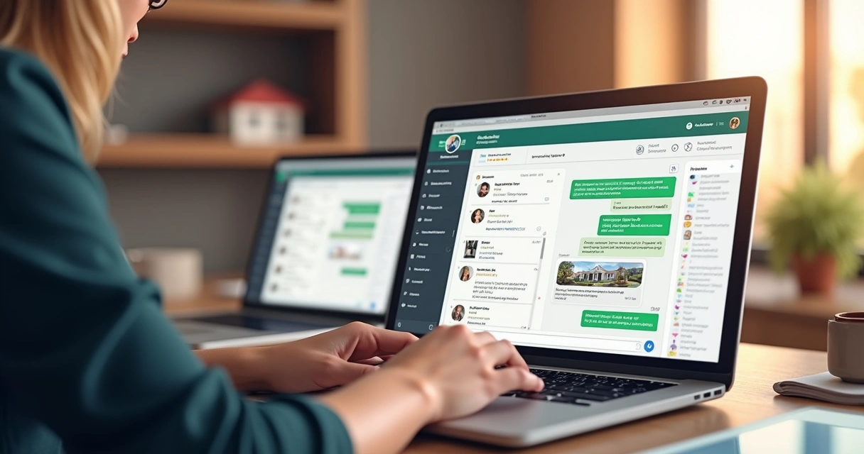 Integração de WhatsApp e sistema em tela de computador 