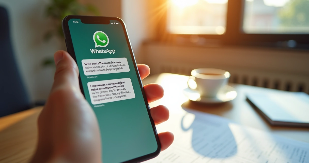 Pessoa usando WhatsApp para consultar informações legislativas 