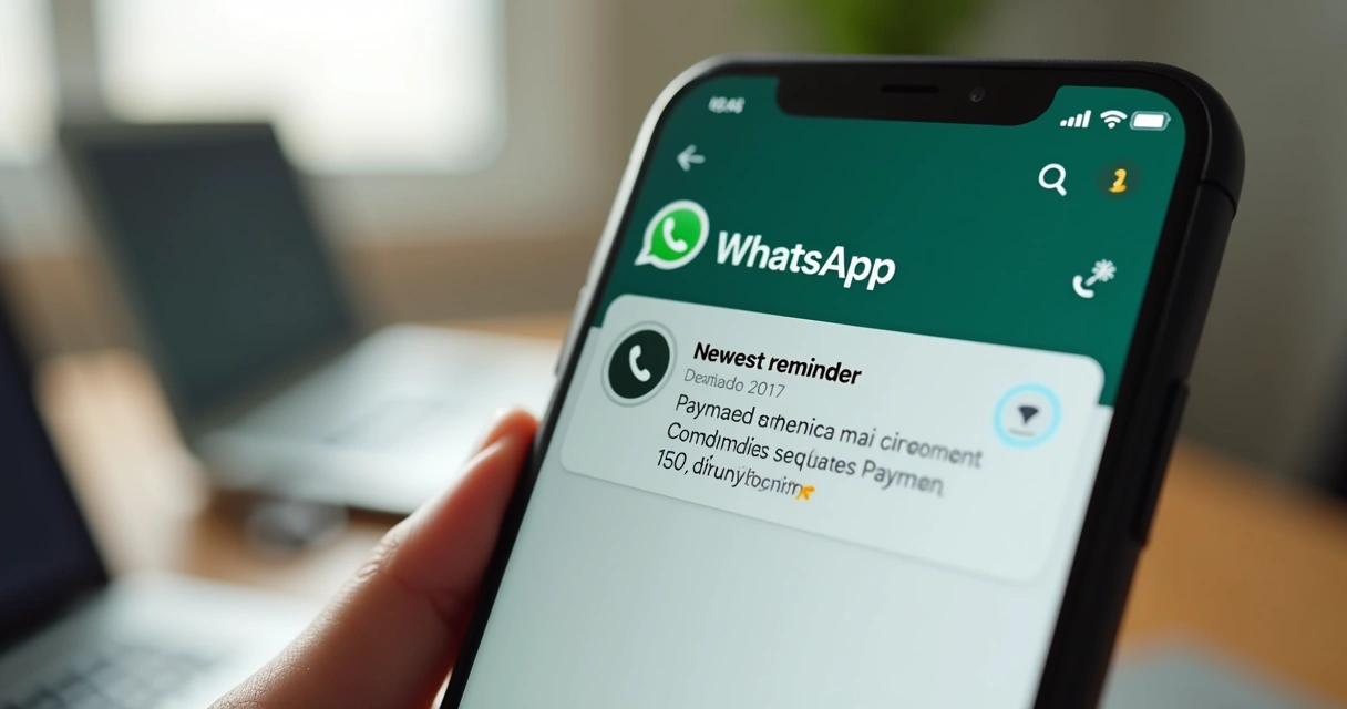 Conversa de WhatsApp mostrando lembrete de vencimento 