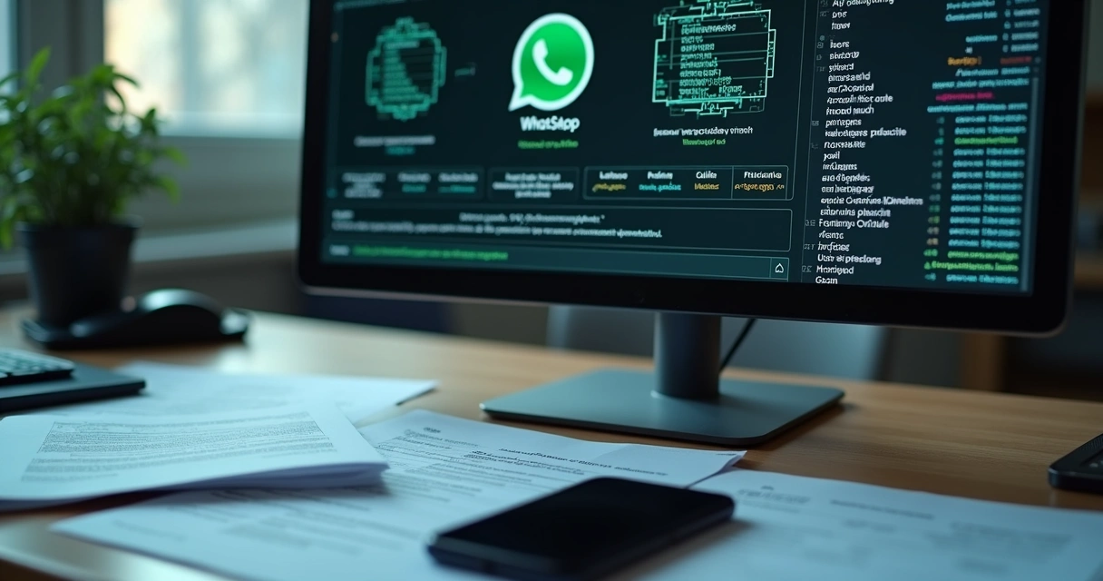 Close-up of WhatsApp message forensic analysis on a computer screen 