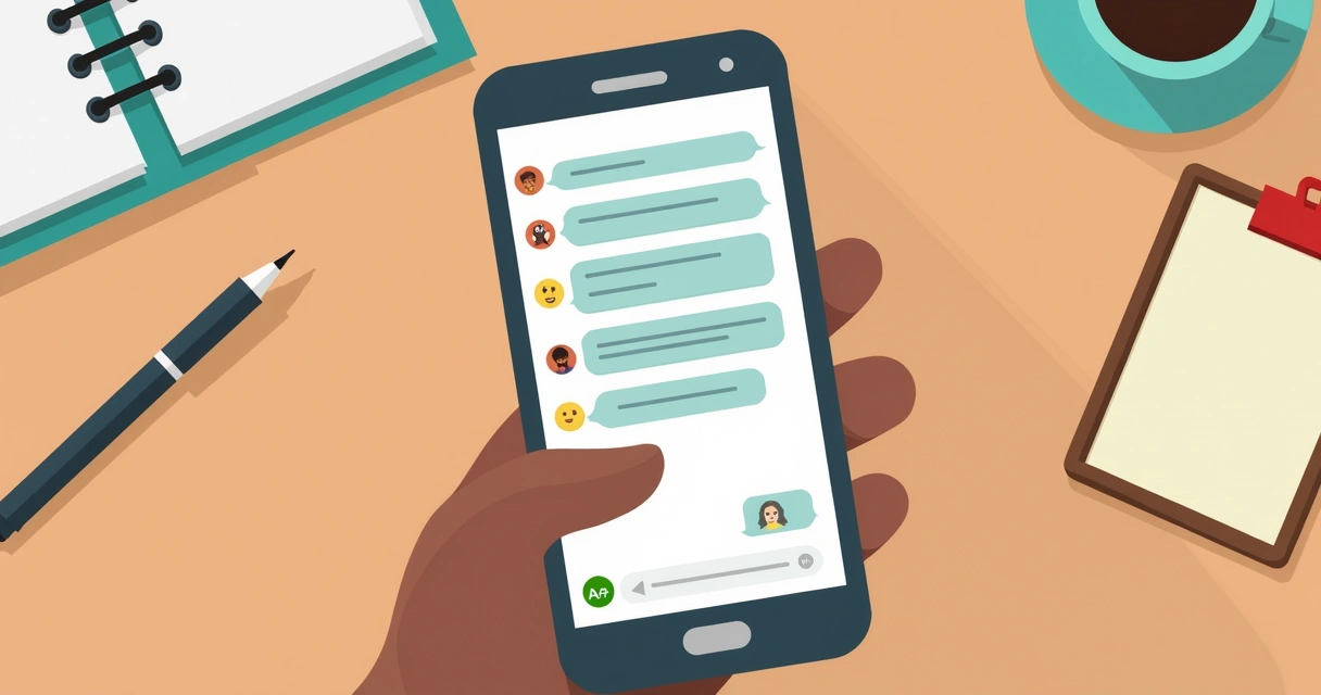 Celular com grupo de WhatsApp sobre mobilização política 