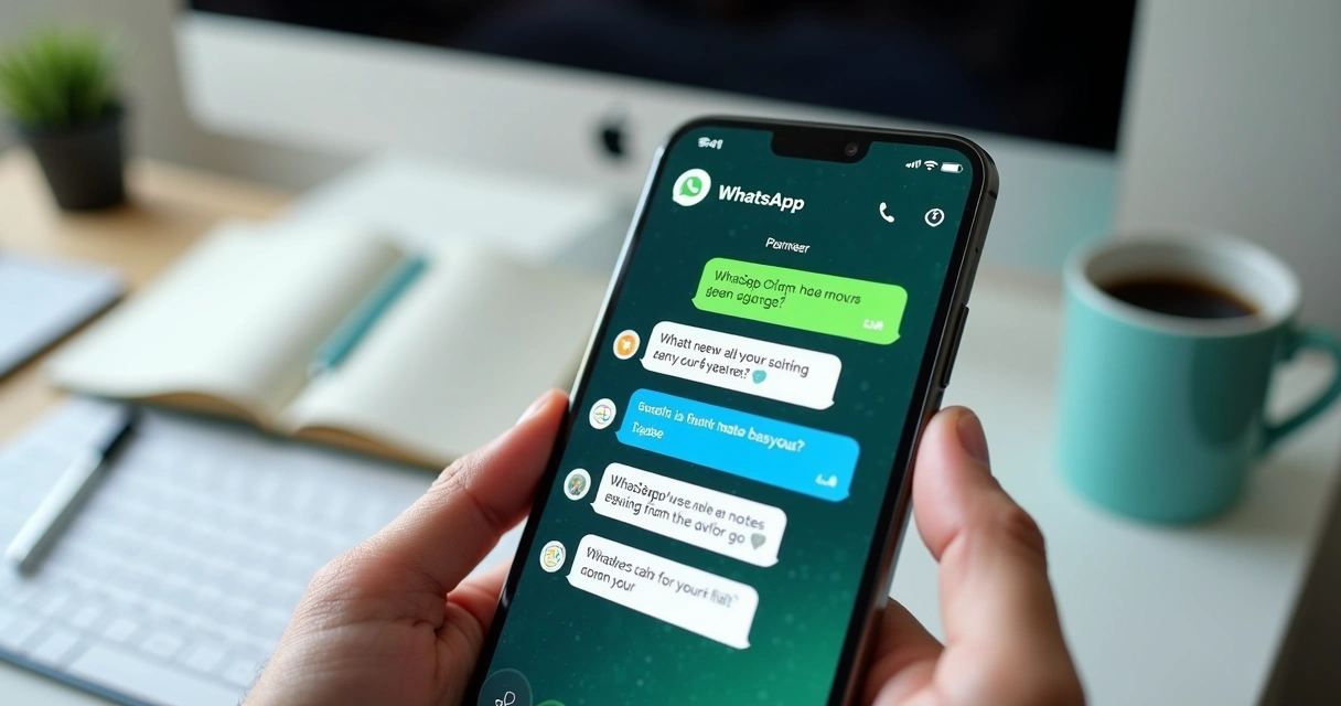 Mensagens automáticas em tela do WhatsApp de vendedor 