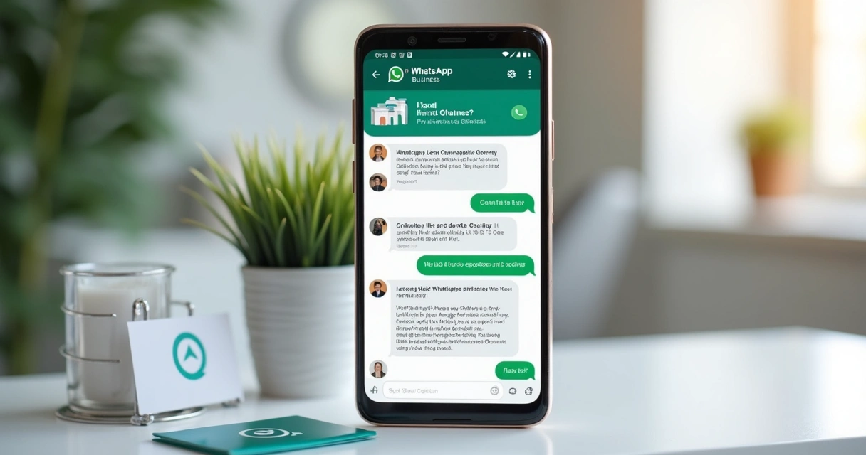 Tela do WhatsApp Business com atendimento odontológico organizado 