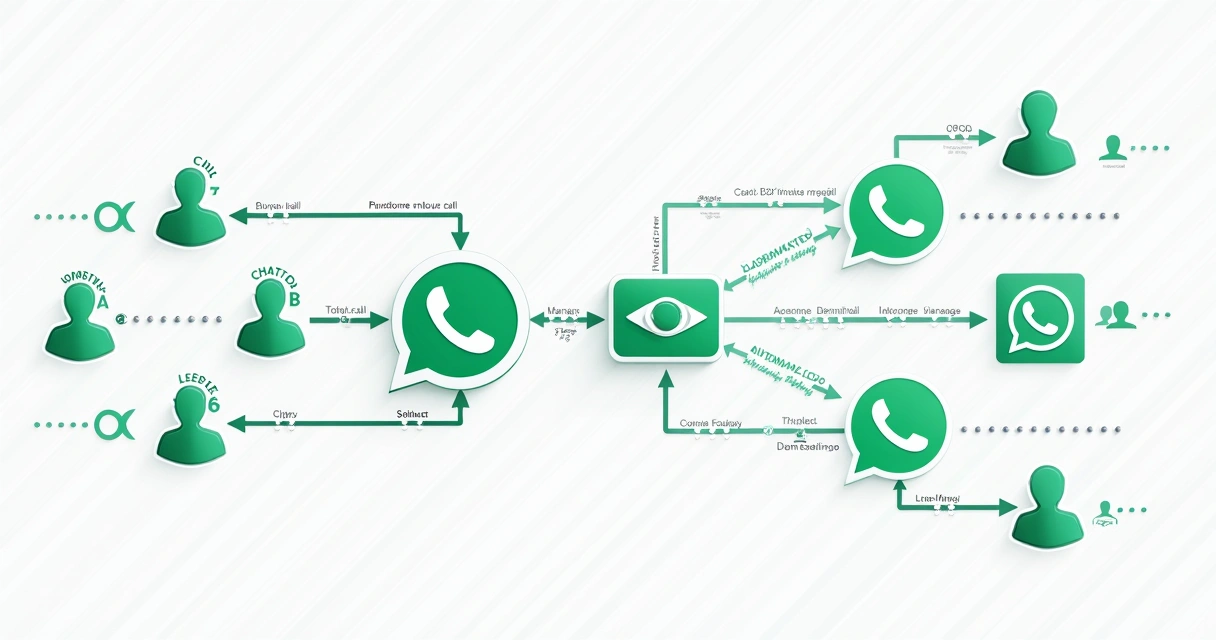 Fluxo visual mostrando integração entre chamadas e mensagens WhatsApp. 