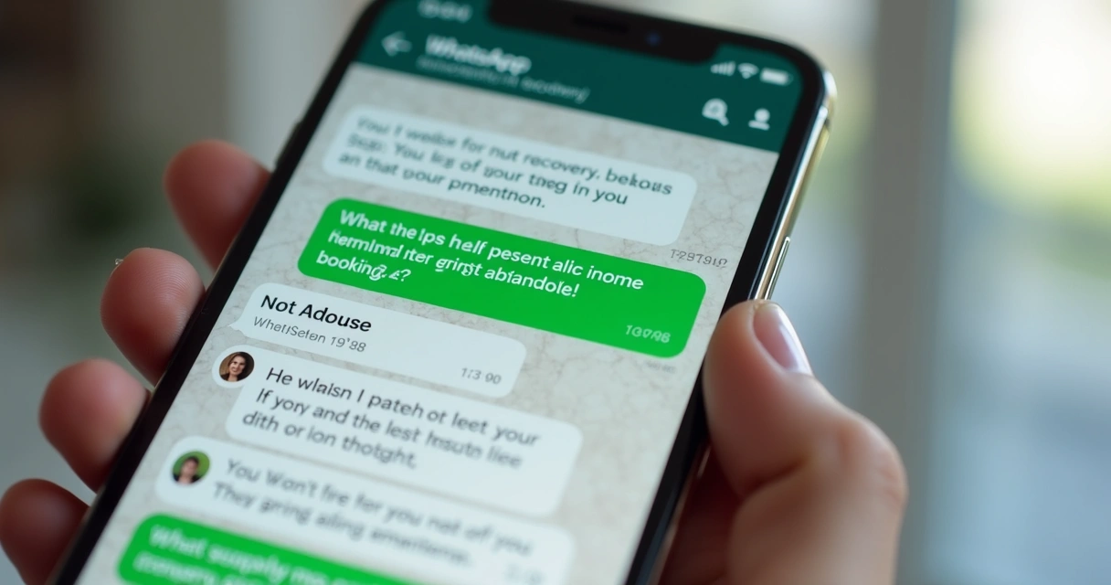Tela de WhatsApp com mensagens personalizadas de recuperação para paciente de clínica odontológica