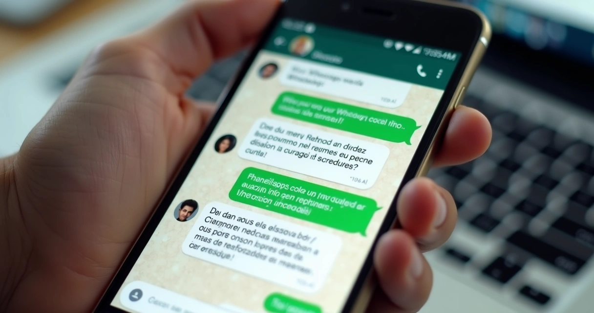 Tela de smartphone mostrando conversa automatizada de SDR com IA no WhatsApp 