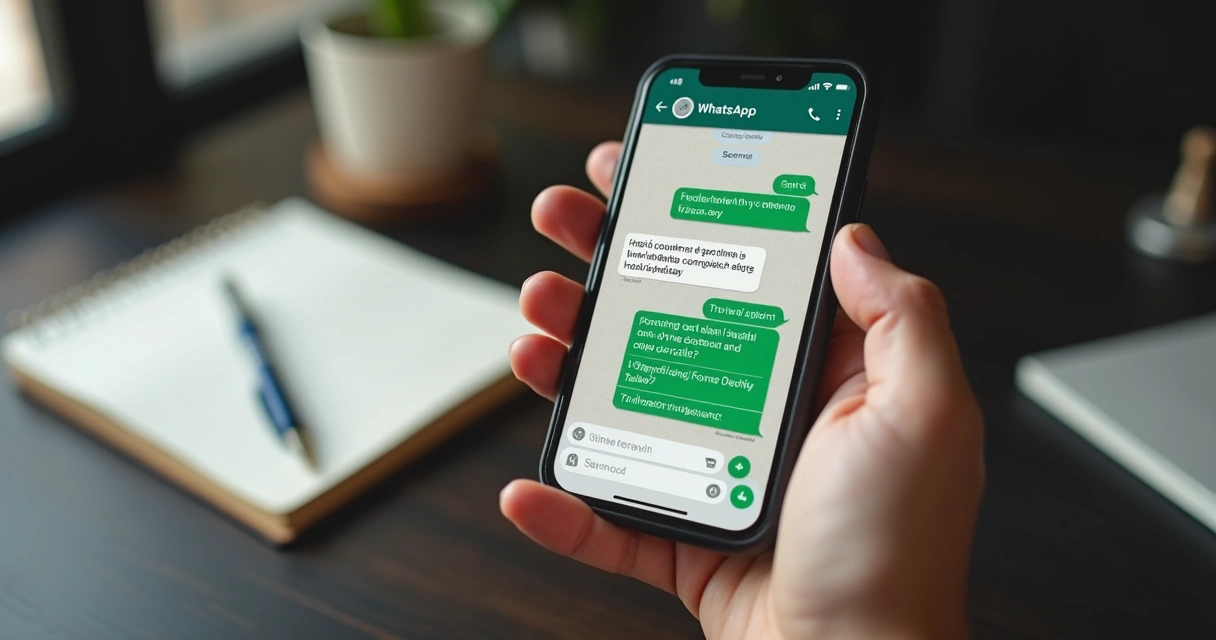 Tela de celular com conversa de WhatsApp de vendas típica de PME 