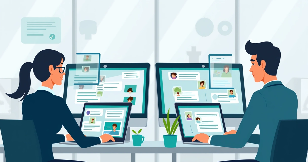 Equipe de vendas usando WhatsApp Web na empresa 