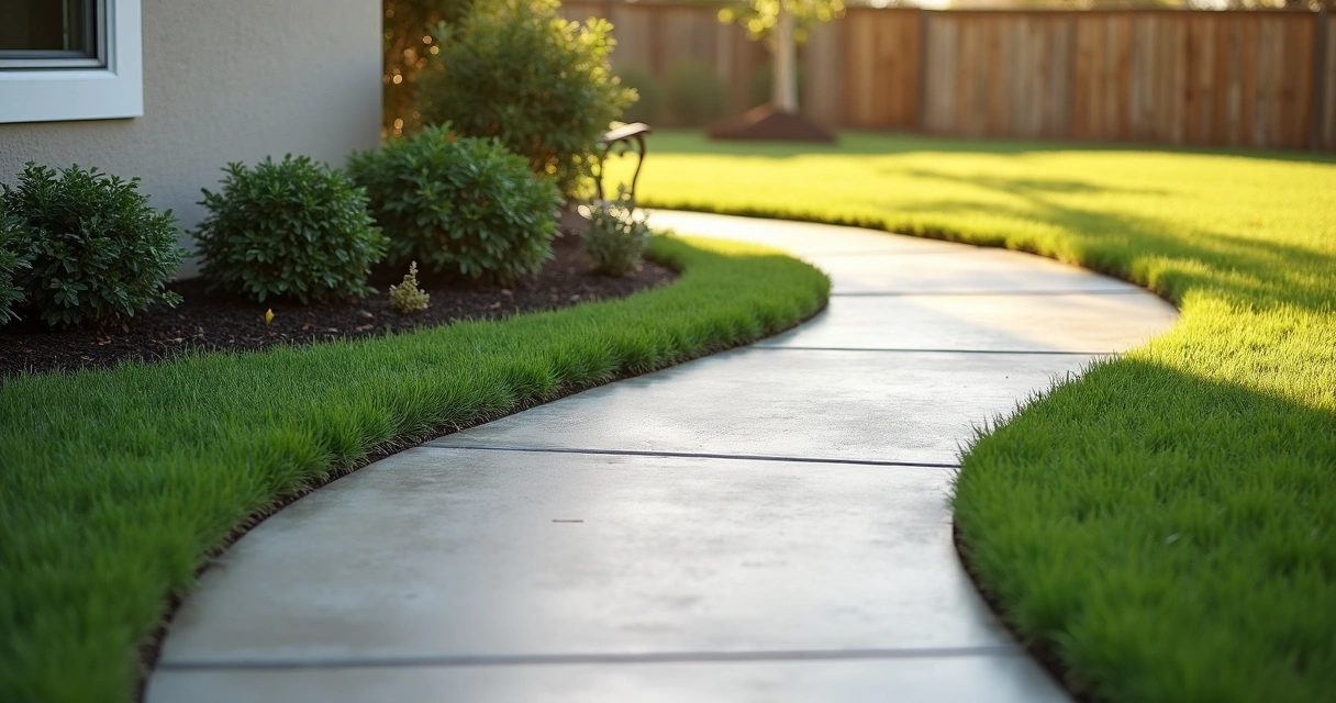 Accessible concrete path in a Florida backyard, designed for wheelchair use