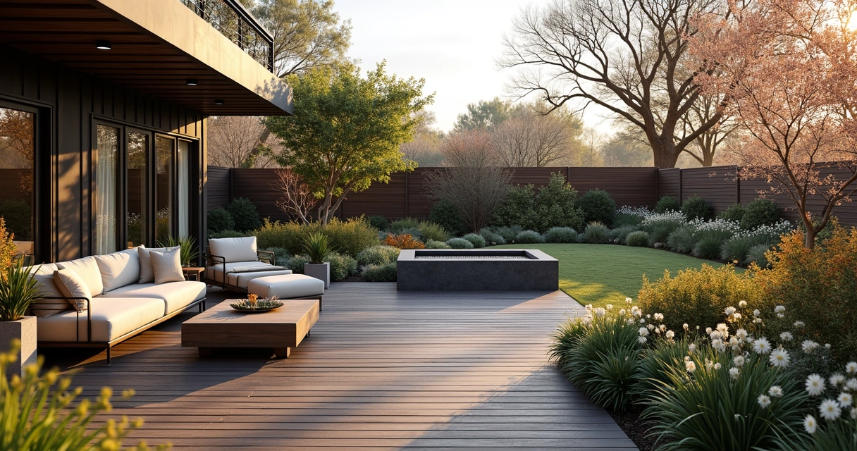 Austin winter garden patio with bee-friendly plants