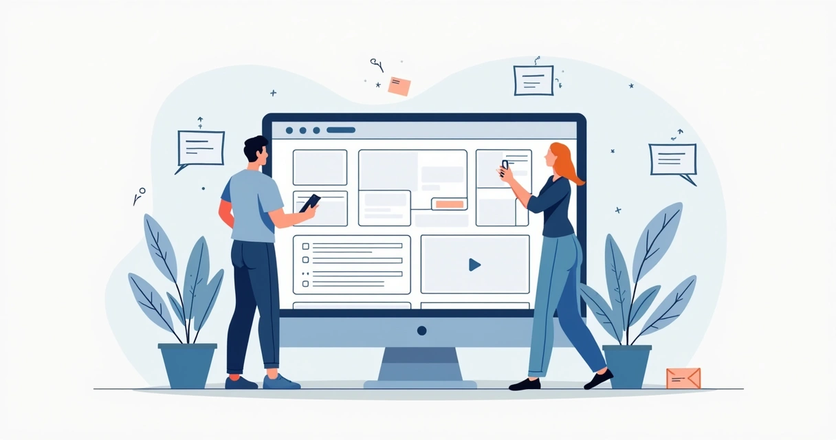 Wireframe de site com áreas marcadas para menu, formulário, imagens e chamadas para ação 