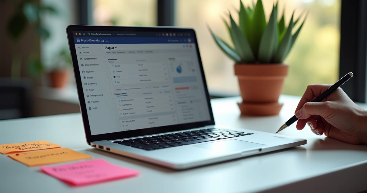 WooCommerce plugin management screen with development notes
