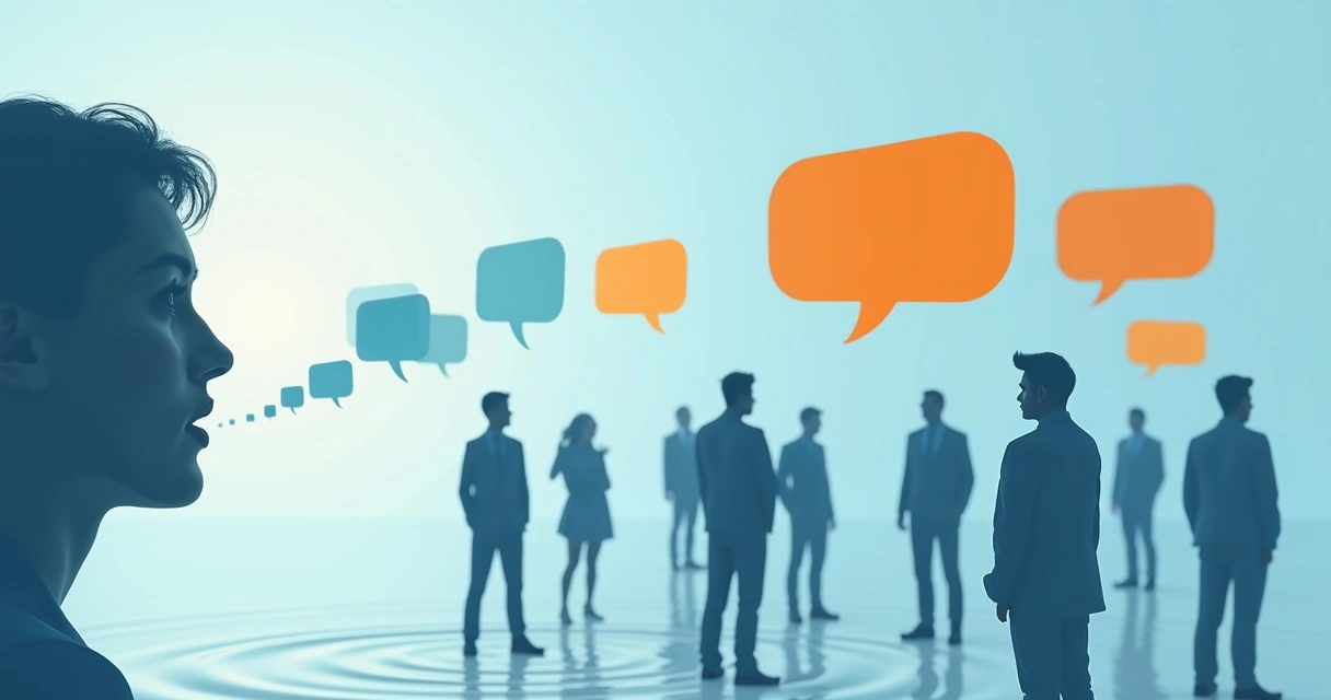 Ripple effect from spoken words represented graphically 